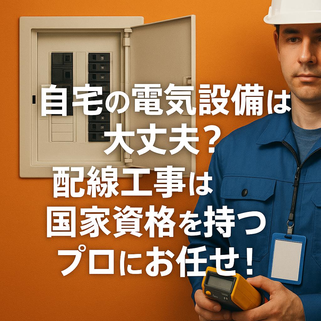 自宅の電気設備は大丈夫？配線工事は国家資格を持つプロにお任せ！