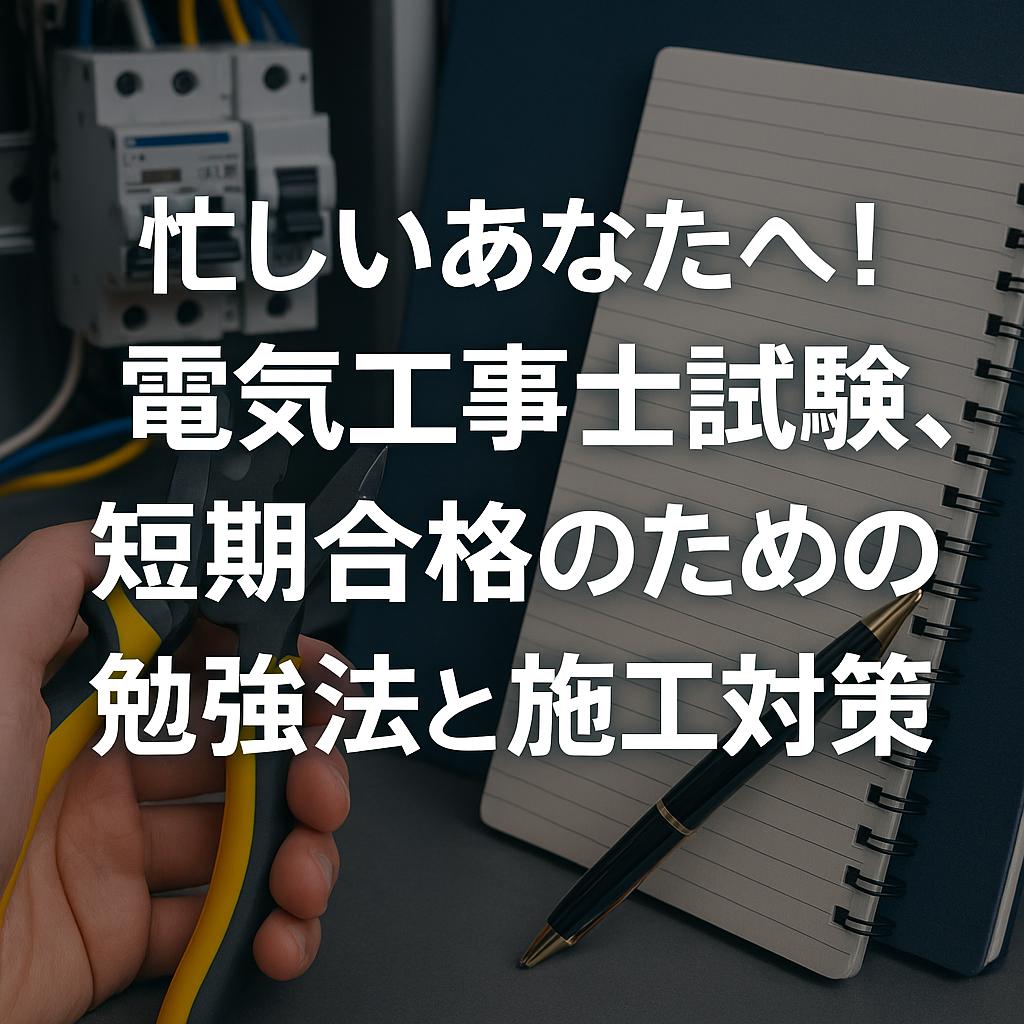 忙しいあなたへ！電気工事士試験、短期合格のための勉強法と施工対策