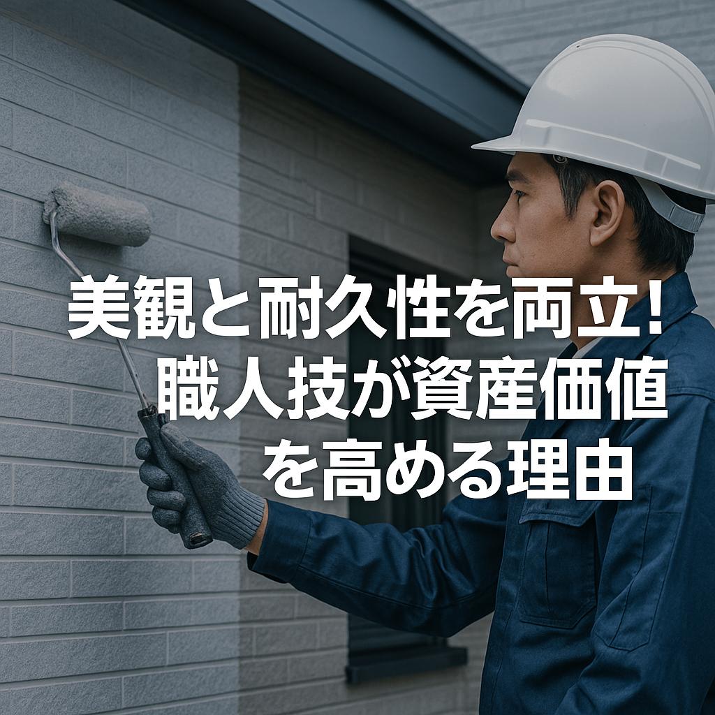 美観と耐久性を両立！職人技が資産価値を高める理由