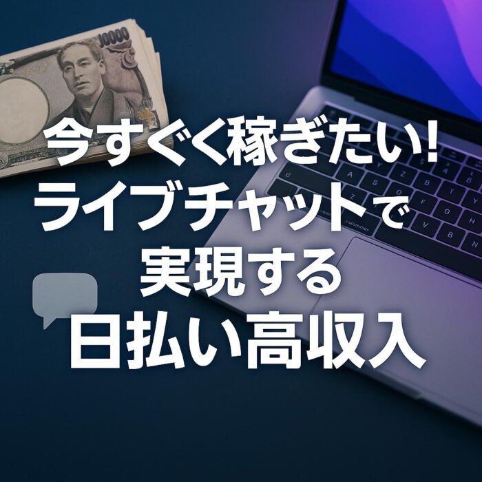 今すぐ稼ぎたい！ライブチャットで実現する日払い高収入