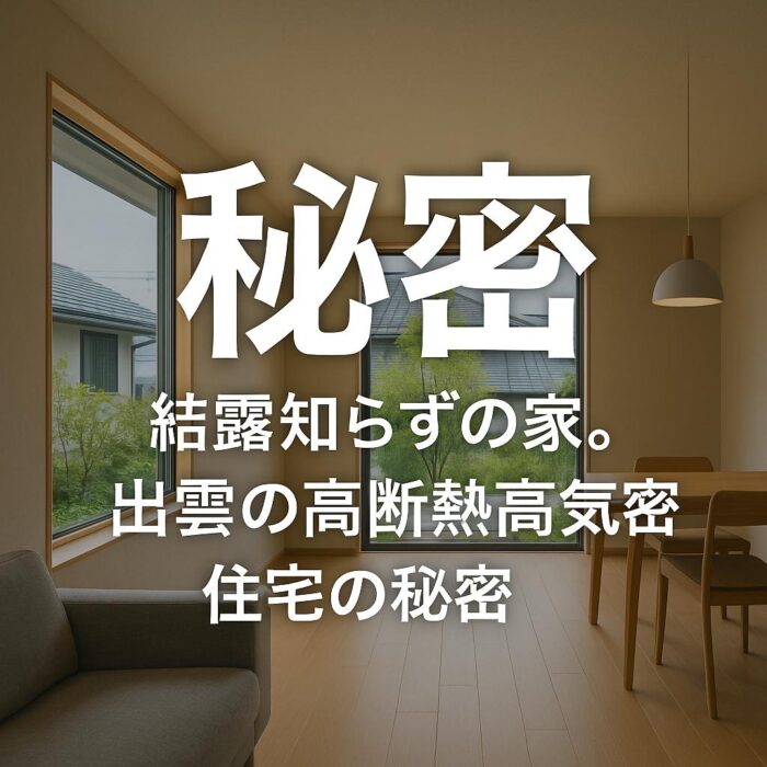 結露知らずの家。出雲の高断熱高気密住宅の秘密