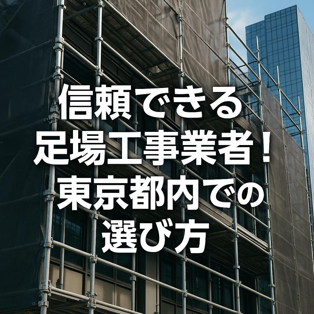 信頼できる足場工事業者！東京都内での選び方