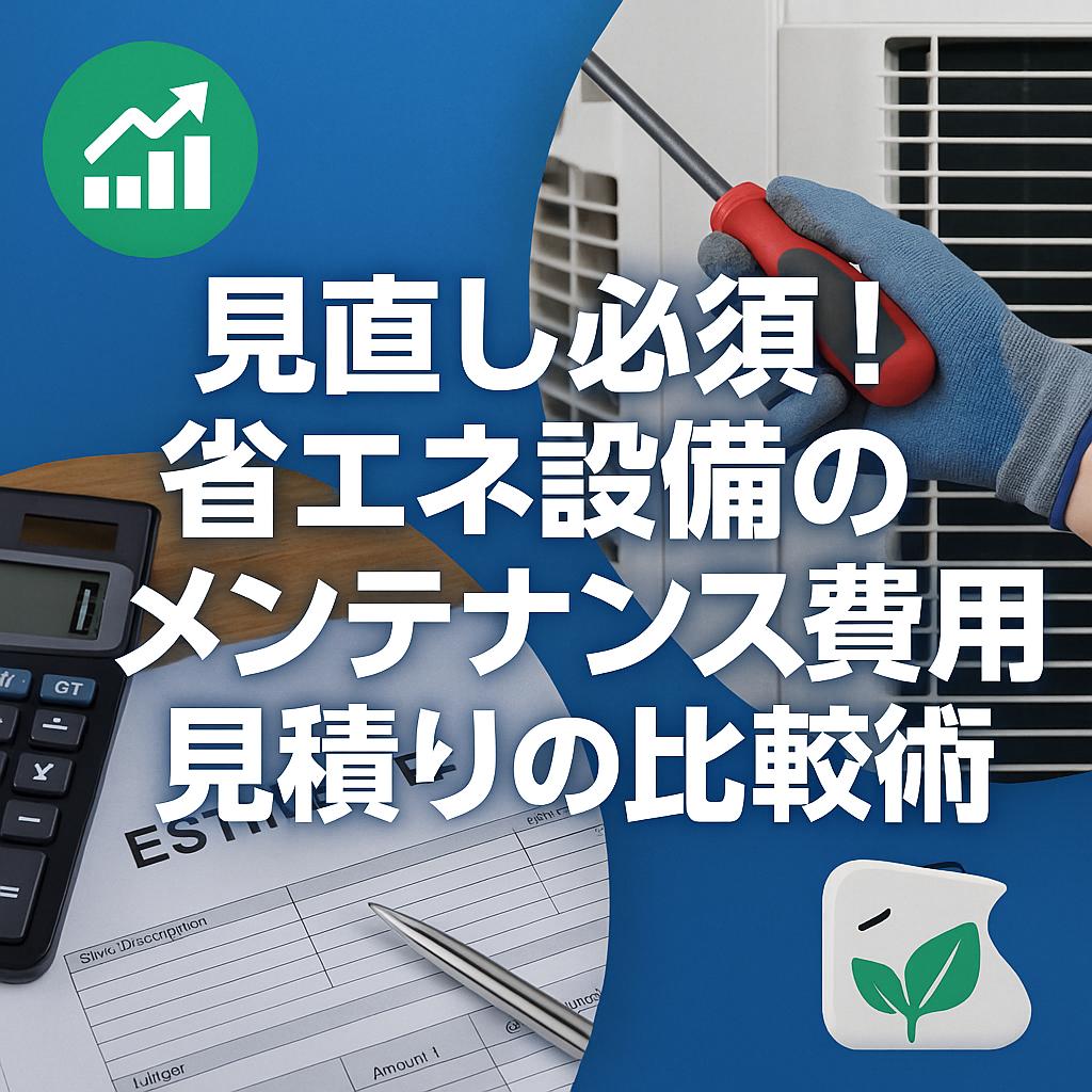 見直し必須!省エネ設備のメンテナンス費用と見積りの比較術