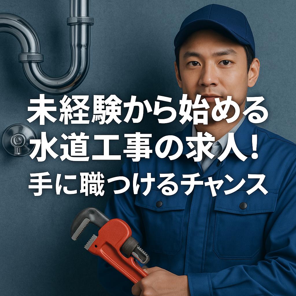 未経験から始める水道工事の求人!手に職つけるチャンス