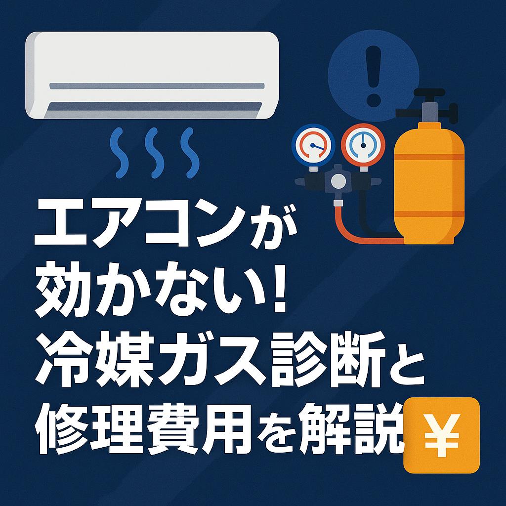 エアコンが効かない!冷媒ガス診断と修理費用を解説