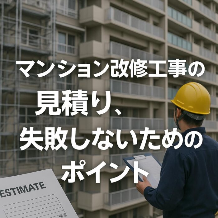 マンション改修工事の見積り、失敗しないためのポイント