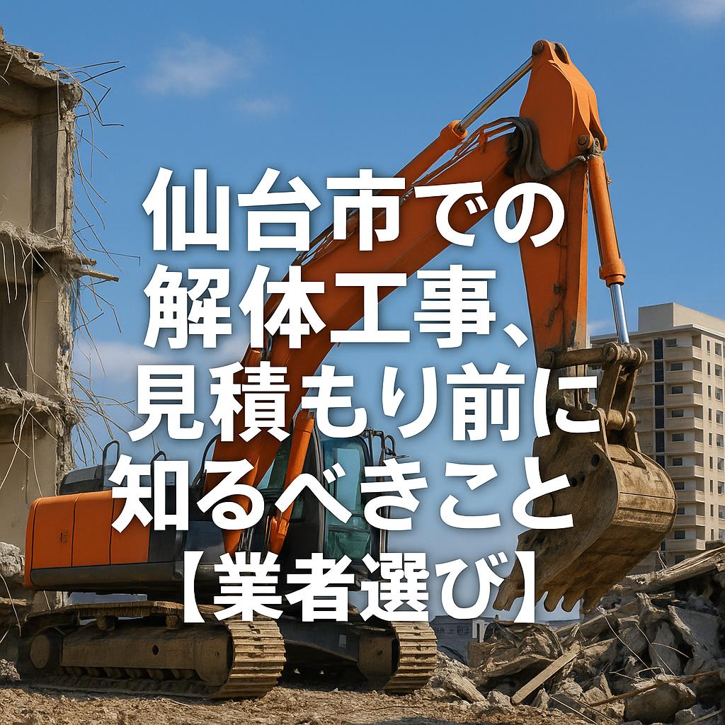 仙台市での解体工事、見積もり前に知るべきこと【業者選び】