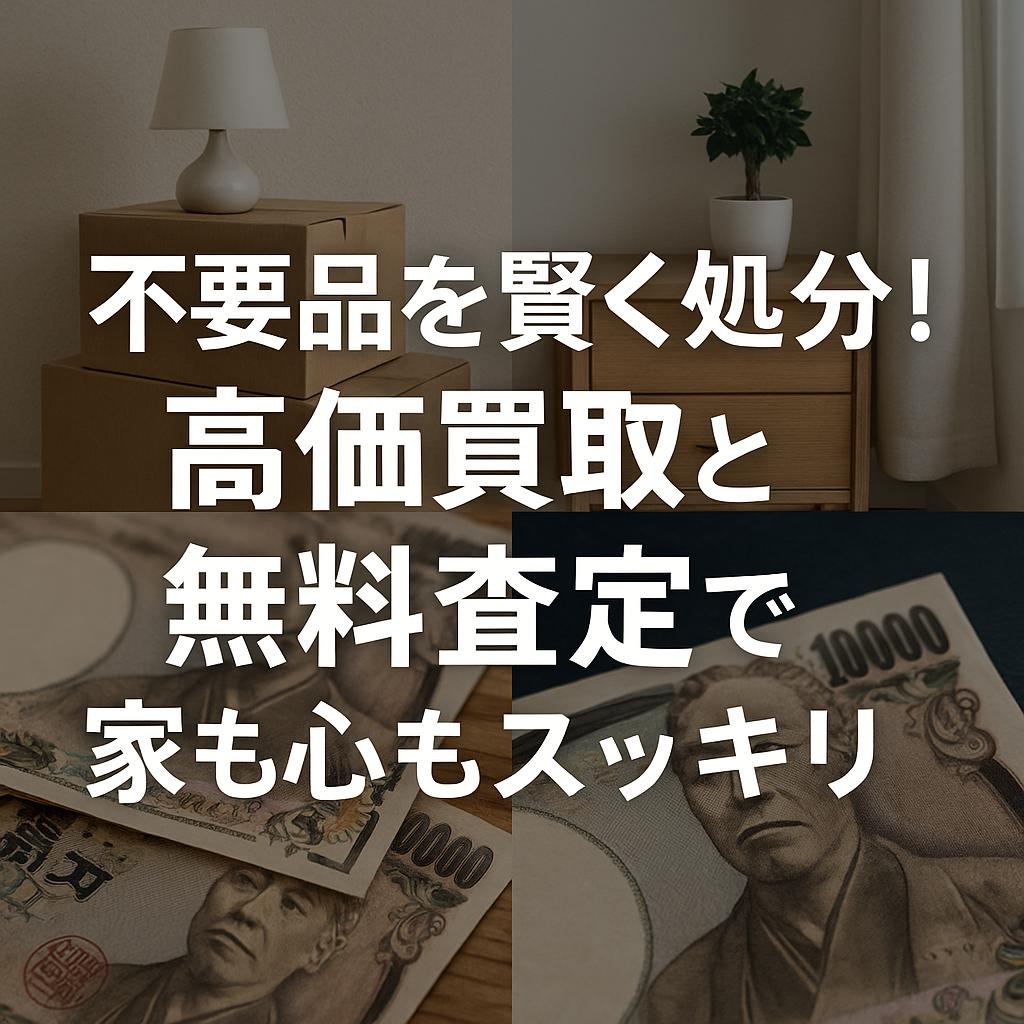 不要品を賢く処分！高価買取と無料査定で家も心もスッキリ