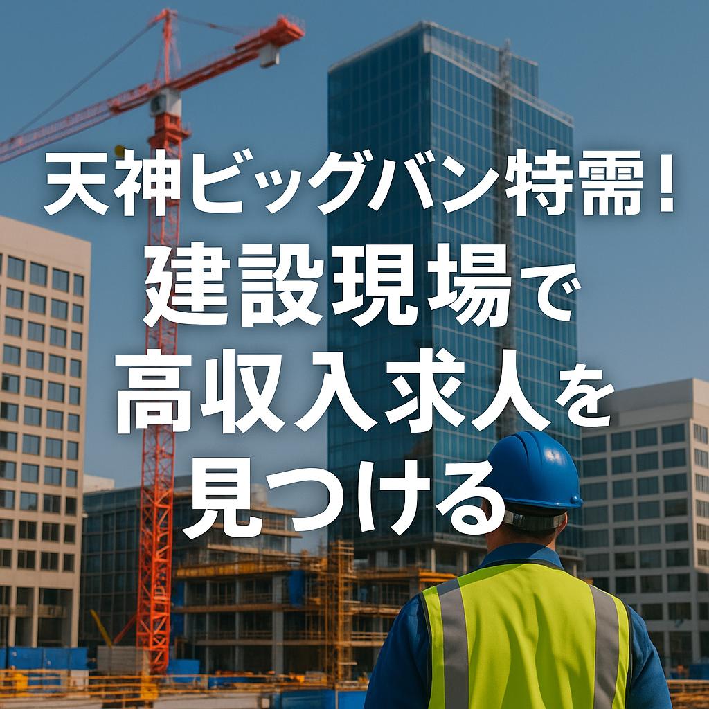 天神ビッグバン特需！建設現場で高収入求人を見つける