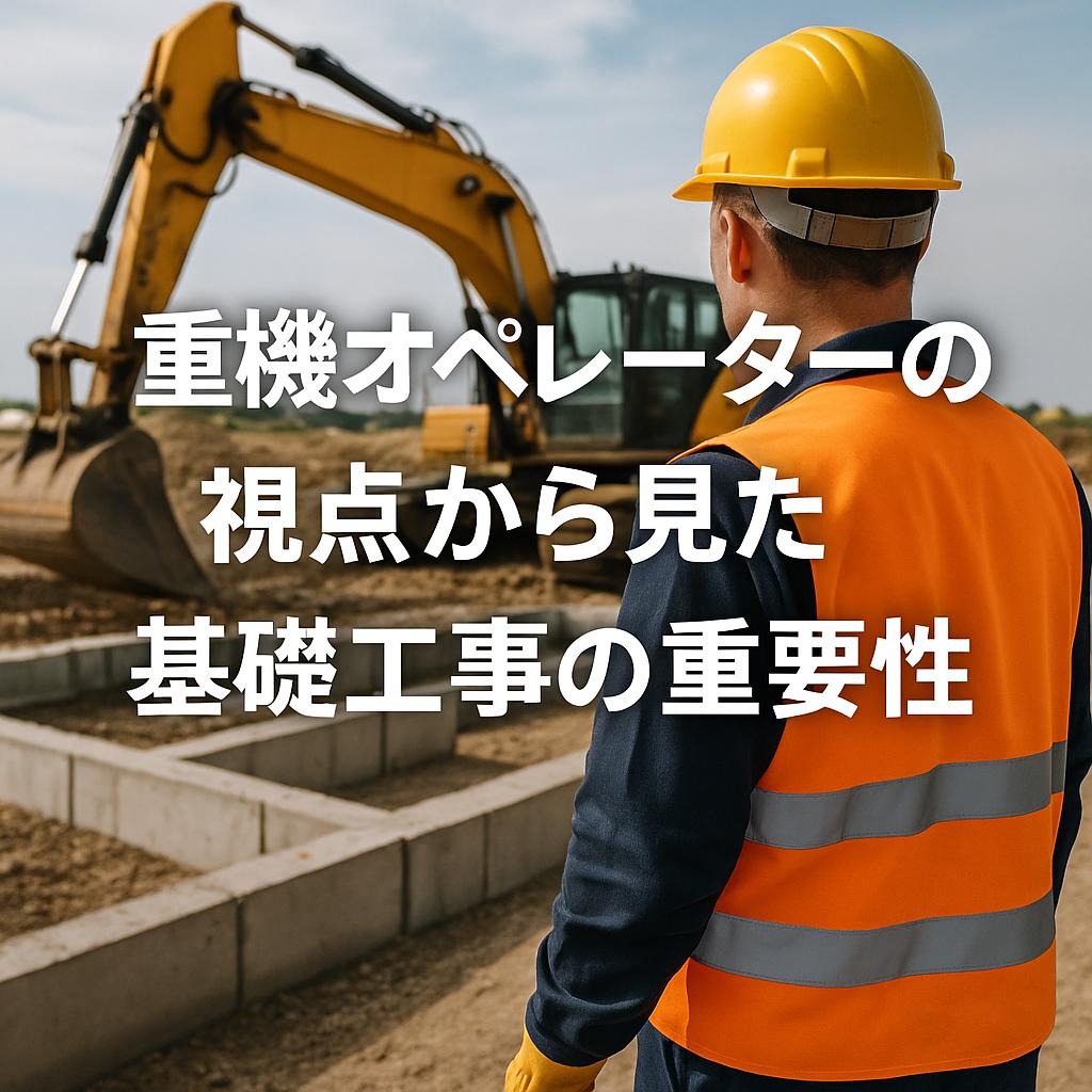 重機オペレーターの視点から見た基礎工事の重要性