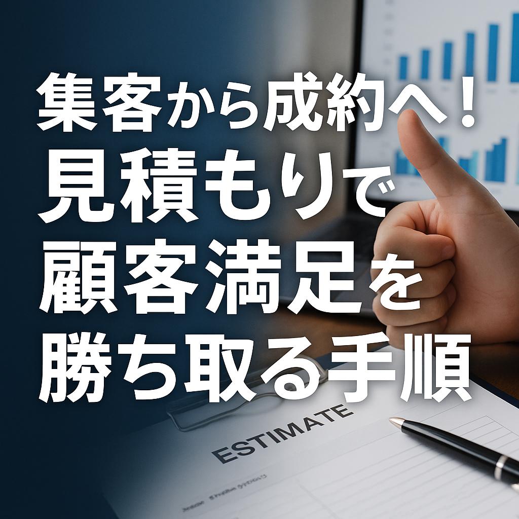 集客から成約へ！見積もりで顧客満足を勝ち取る手順