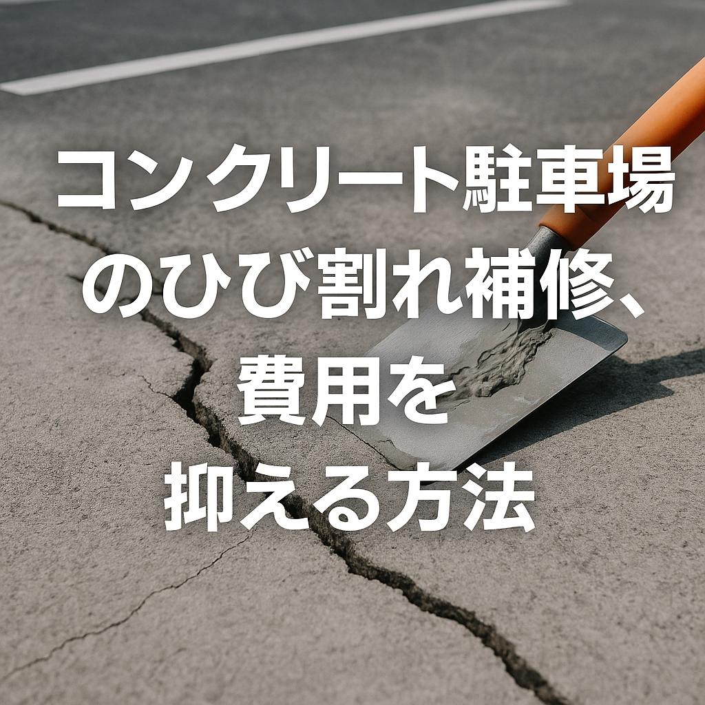コンクリート駐車場のひび割れ補修、費用を抑える方法