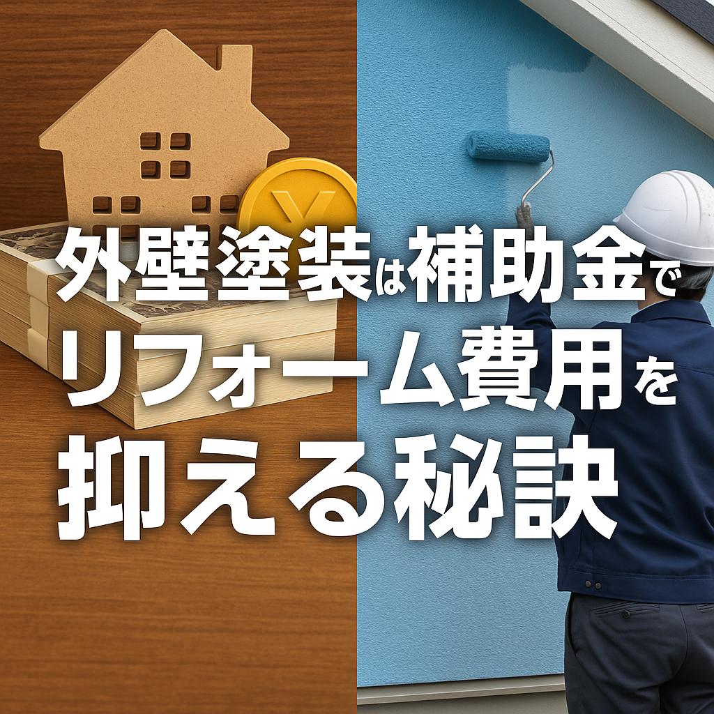 外壁塗装は補助金で！リフォーム費用を抑える秘訣