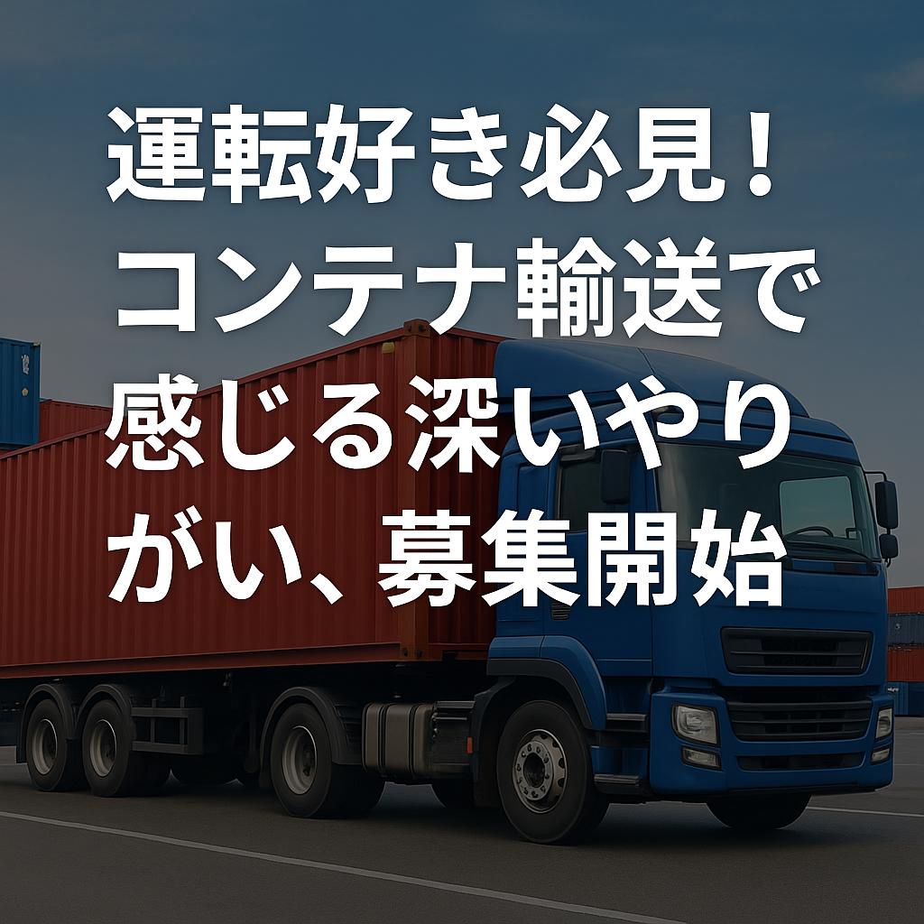 運転好き必見！コンテナ輸送で感じる深いやりがい、募集開始