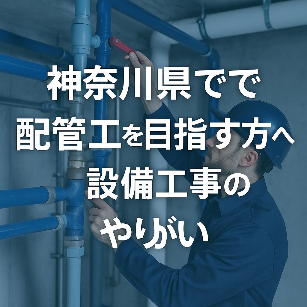 神奈川県で配管工を目指す方へ!設備工事のやりがい