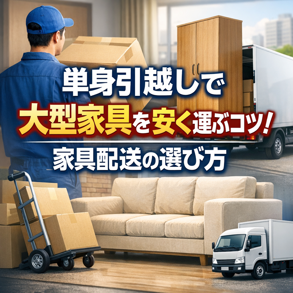 単身引越しで大型家具を安く運ぶコツ！家具配送の選び方