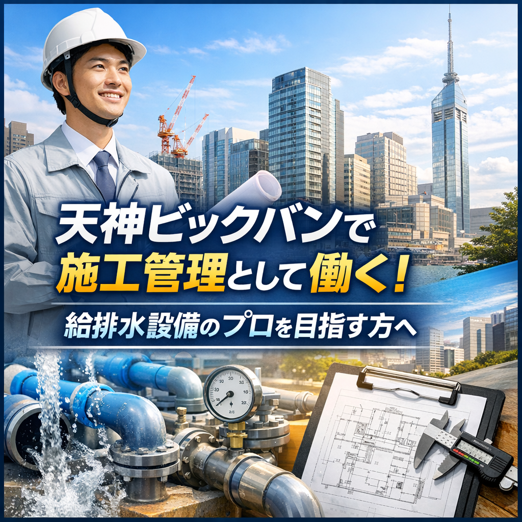 天神ビックバンで施工管理として働く！給排水設備のプロを目指す方へ