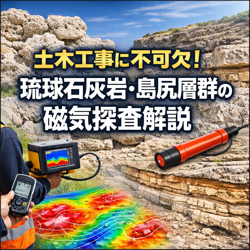 土木工事に不可欠！琉球石灰岩・島尻層群の磁気探査解説