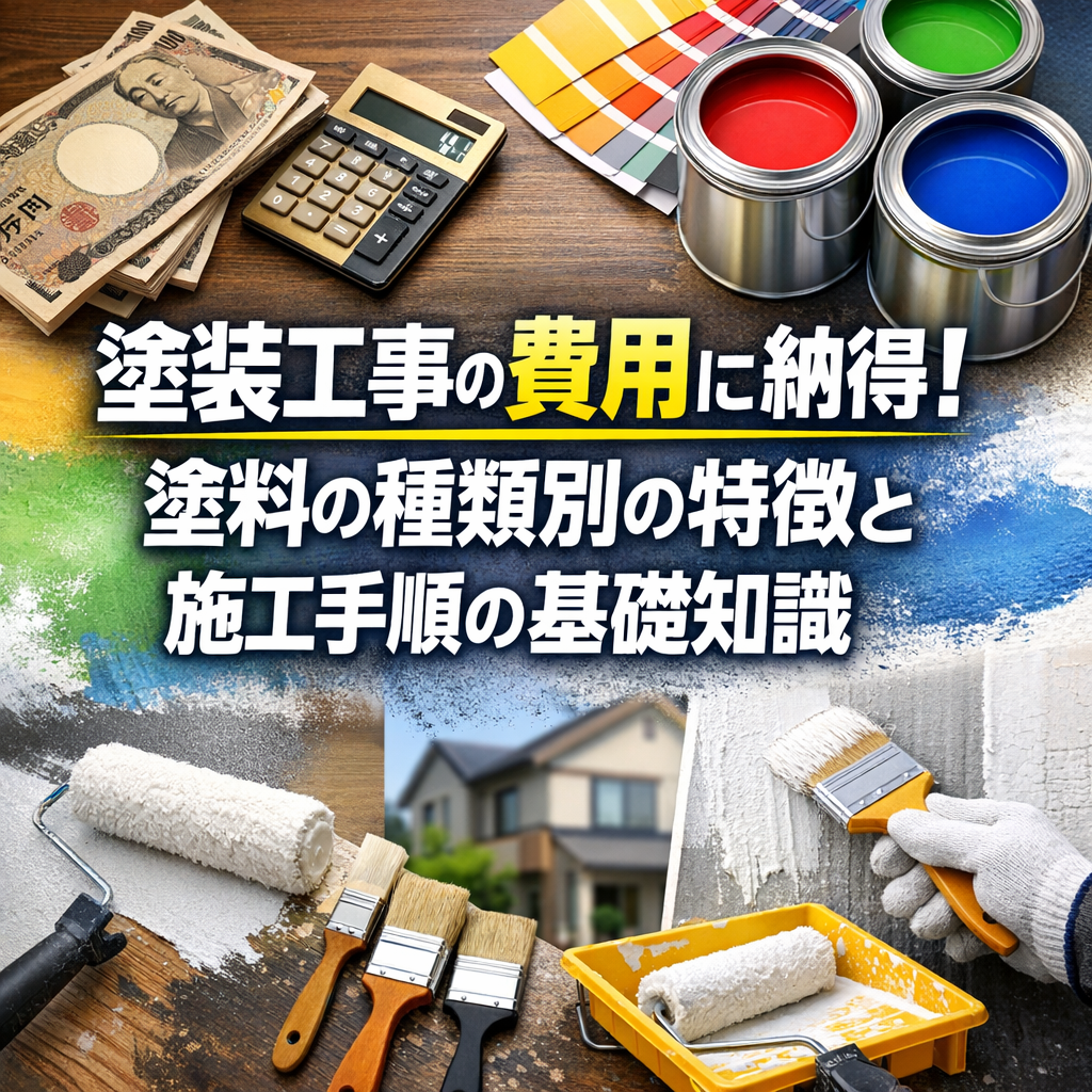 塗装工事の費用に納得！塗料の種類別の特徴と施工手順の基礎知識