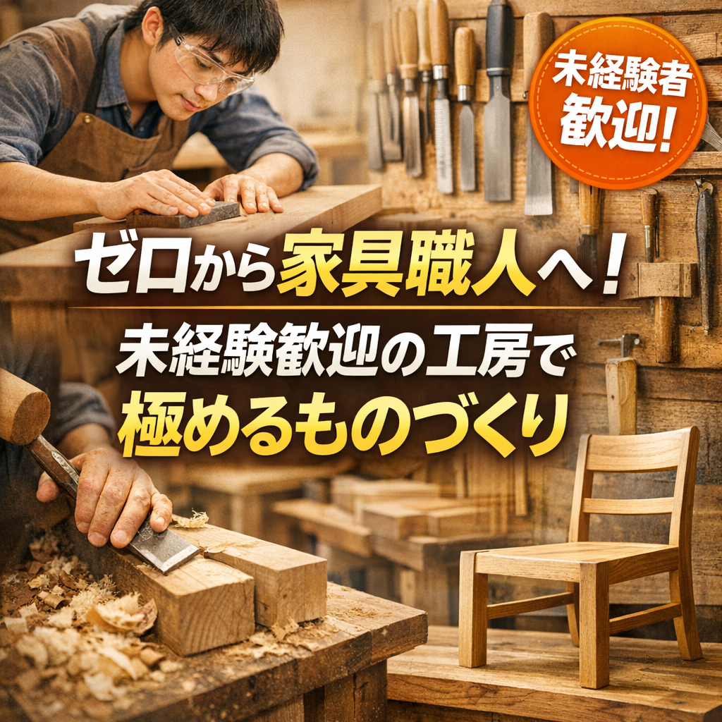 ゼロから家具職人へ！未経験歓迎の工房で極めるものづくり