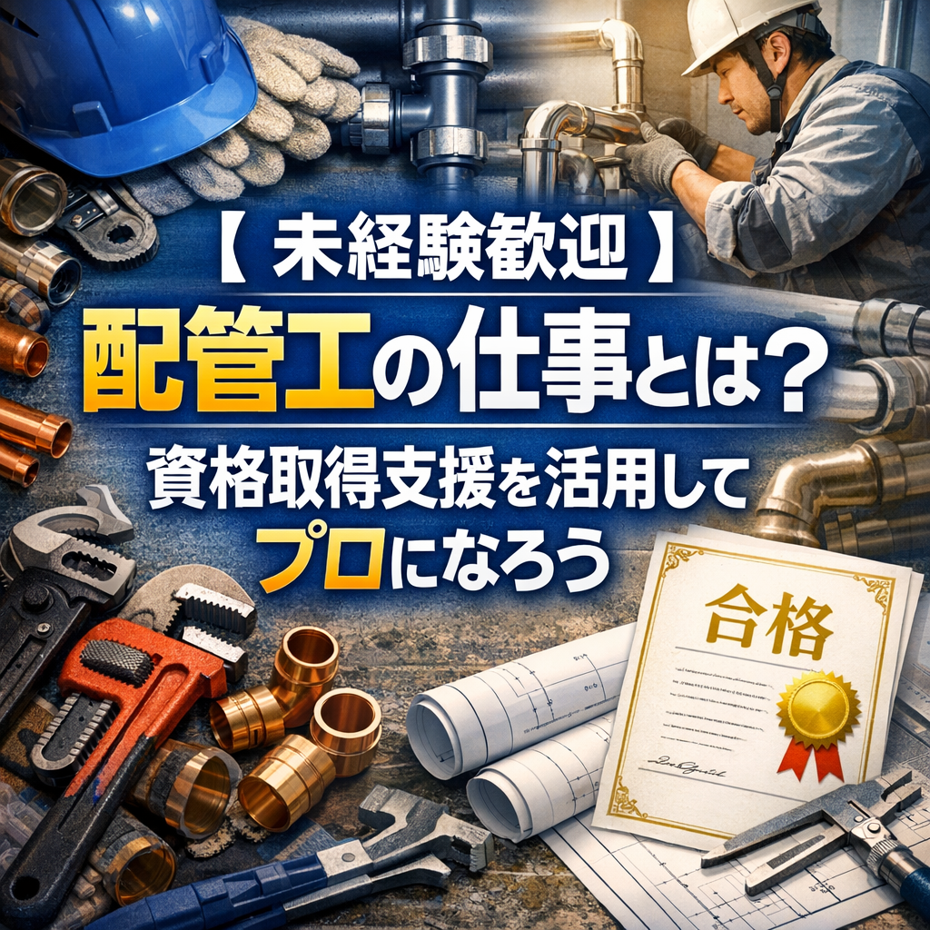 【未経験歓迎】配管工の仕事とは？資格取得支援を活用してプロになろう