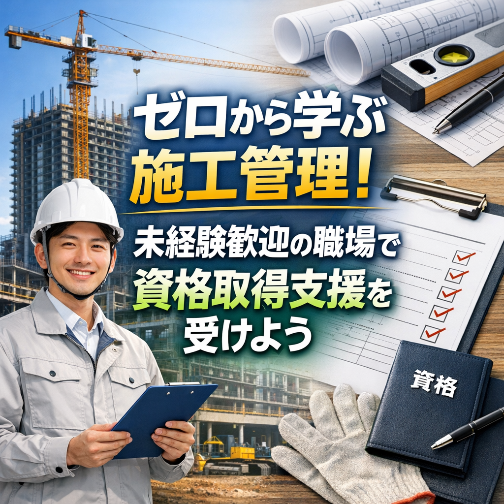 ゼロから学ぶ施工管理！未経験歓迎の職場で資格取得支援を受けよう