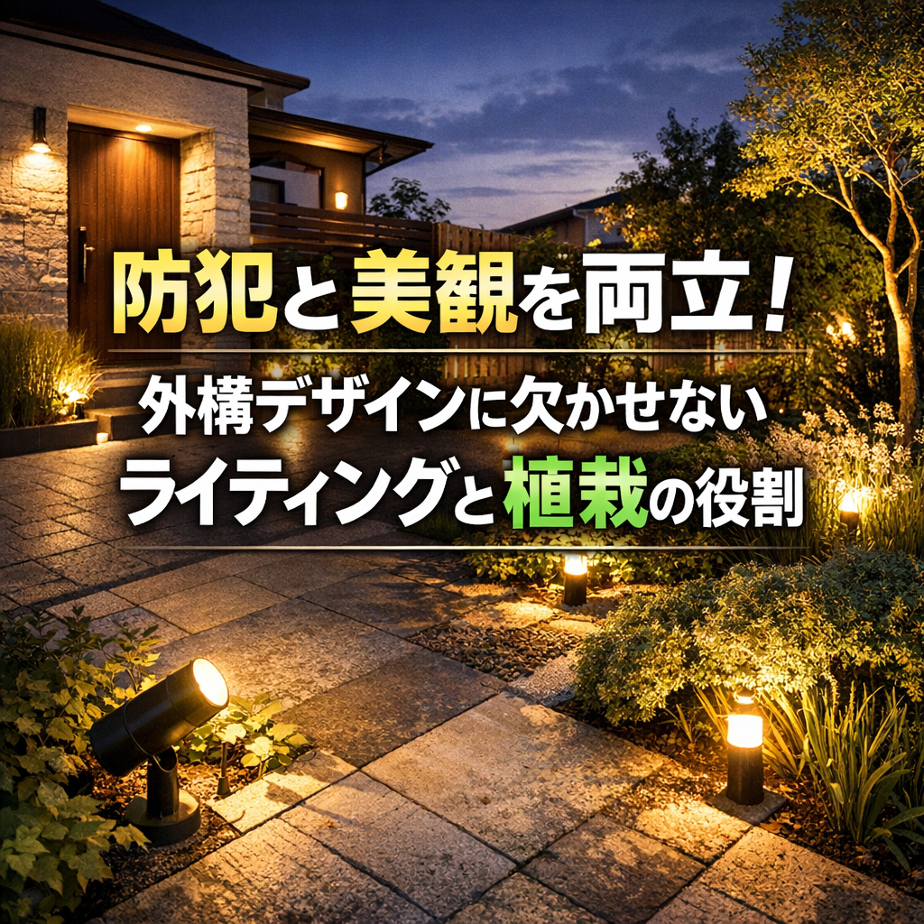 防犯と美観を両立！外構デザインに欠かせないライティングと植栽の役割