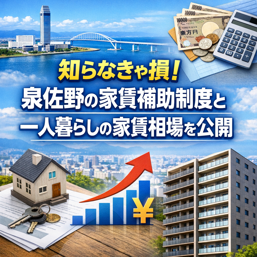 知らなきゃ損！泉佐野の家賃補助制度と一人暮らしの家賃相場を公開