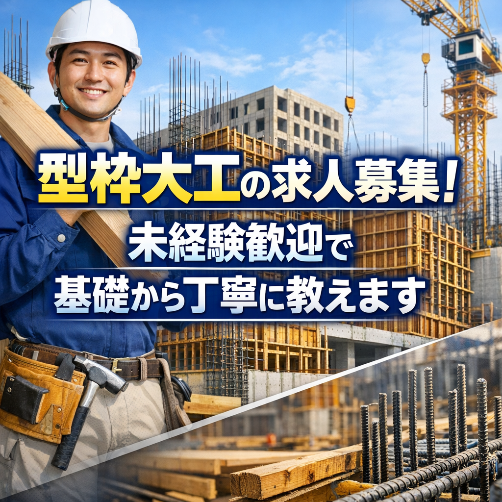 型枠大工の求人募集！未経験歓迎で基礎から丁寧に教えます
