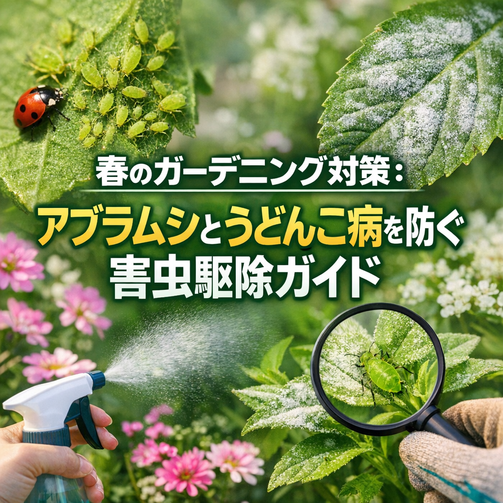 春のガーデニング対策：アブラムシとうどんこ病を防ぐ害虫駆除ガイド