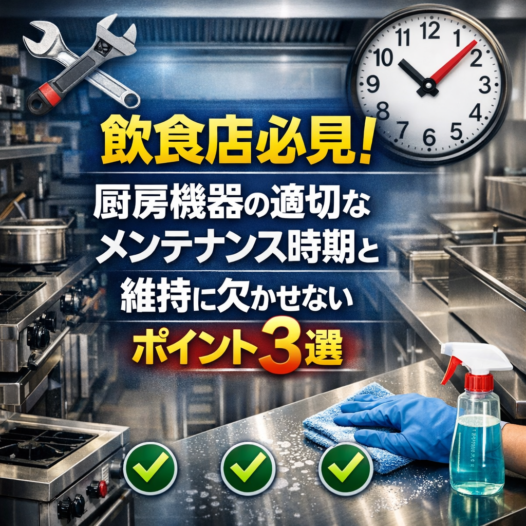 飲食店必見！厨房機器の適切なメンテナンス時期と維持に欠かせないポイント３選