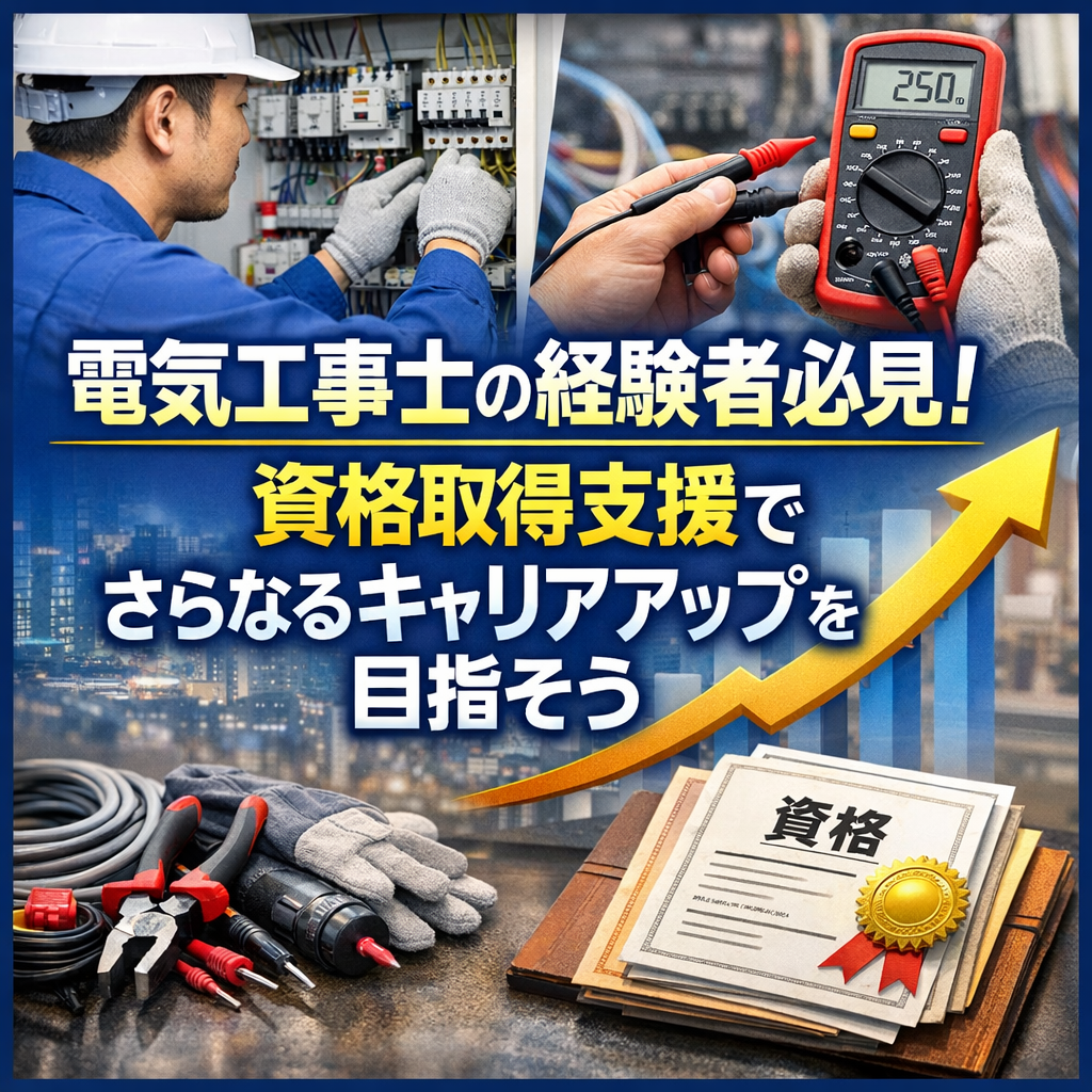 電気工事士の経験者必見！資格取得支援でさらなるキャリアアップを目指そう