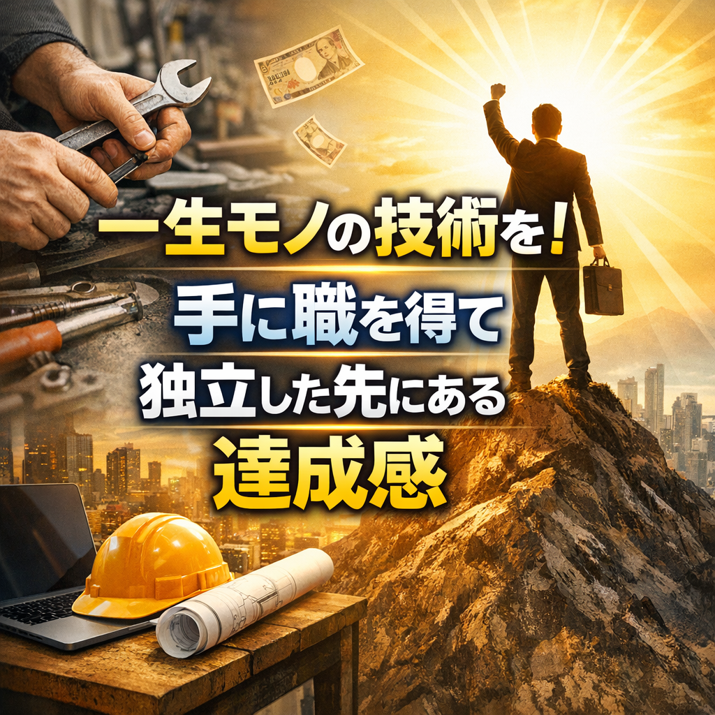 一生モノの技術を！手に職を得て独立した先にある達成感