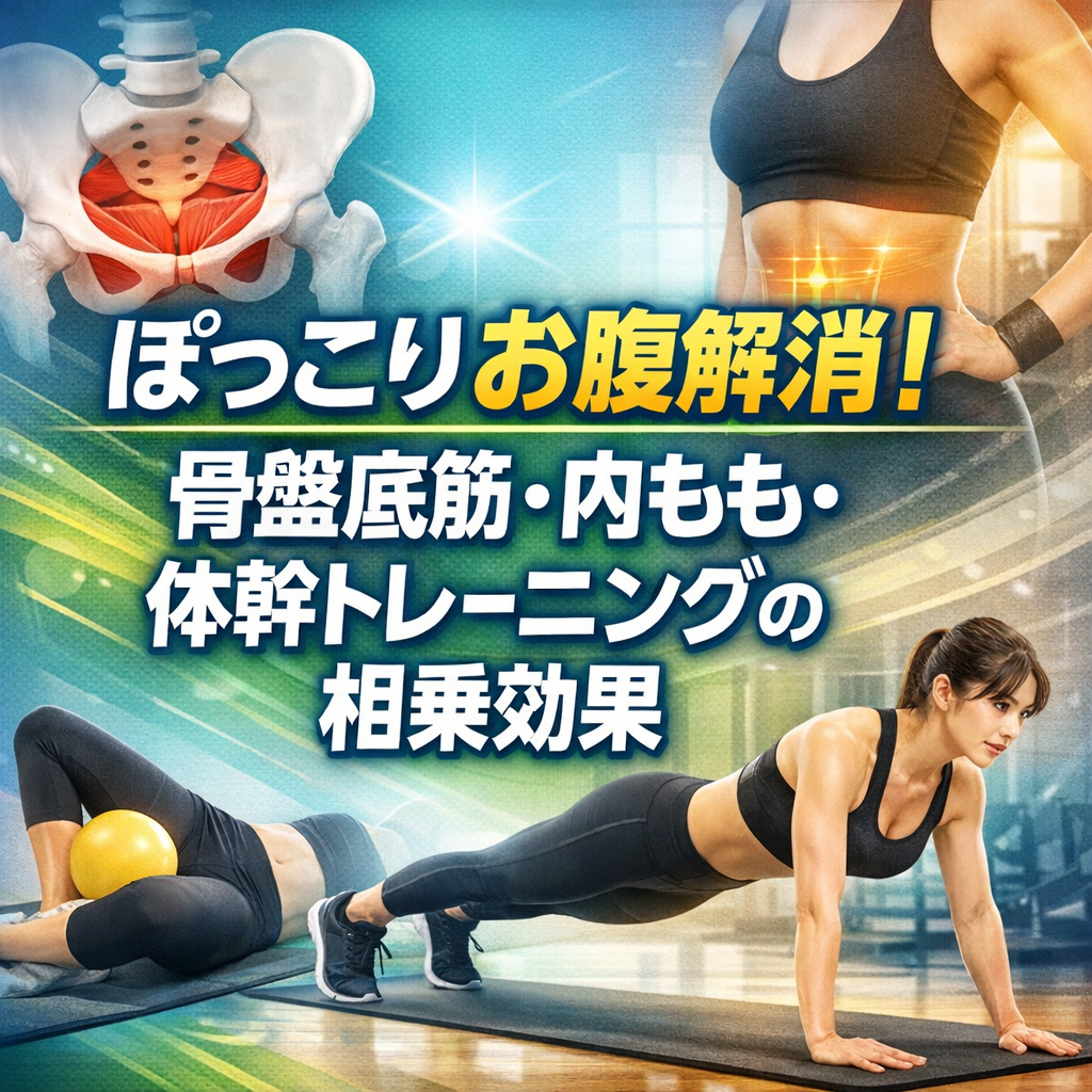 ぽっこりお腹解消！骨盤底筋・内もも・体幹トレーニングの相乗効果