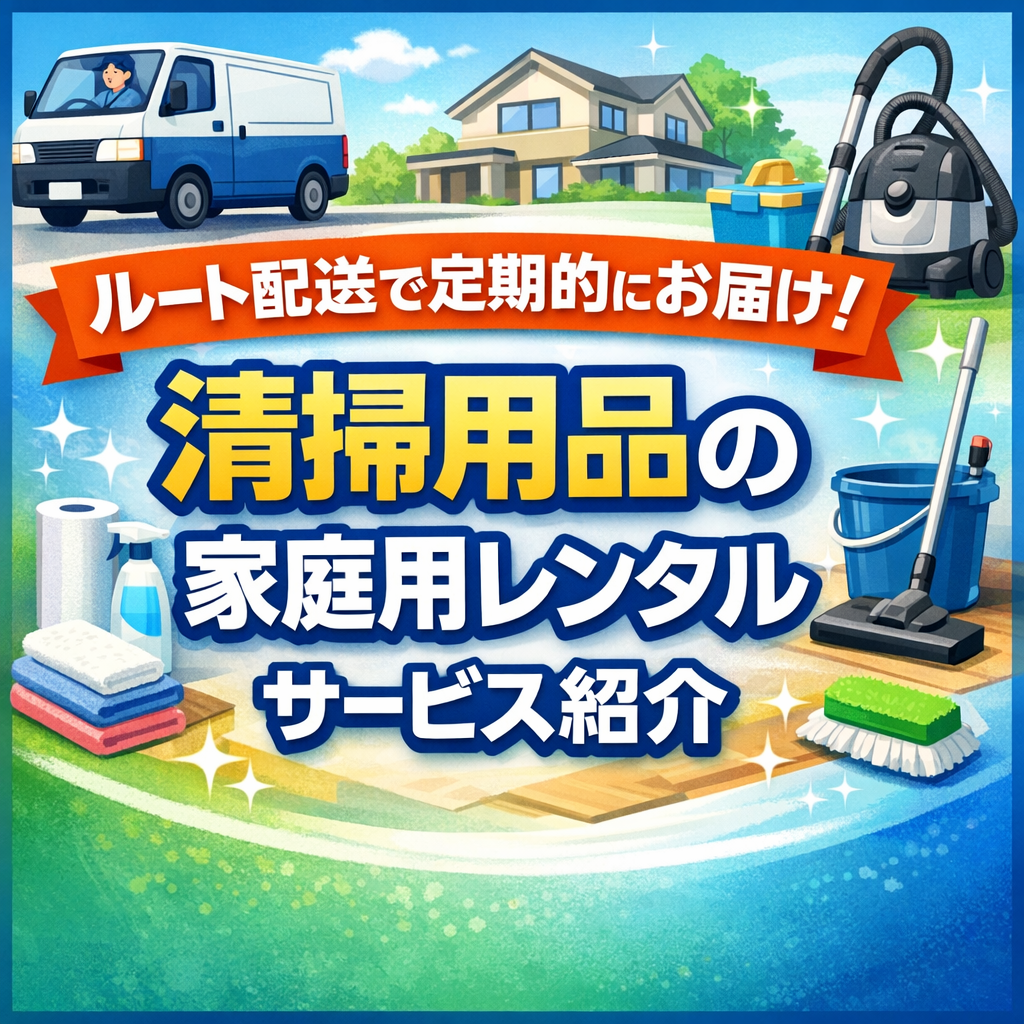 ルート配送で定期的にお届け！清掃用品の家庭用レンタルサービス紹介