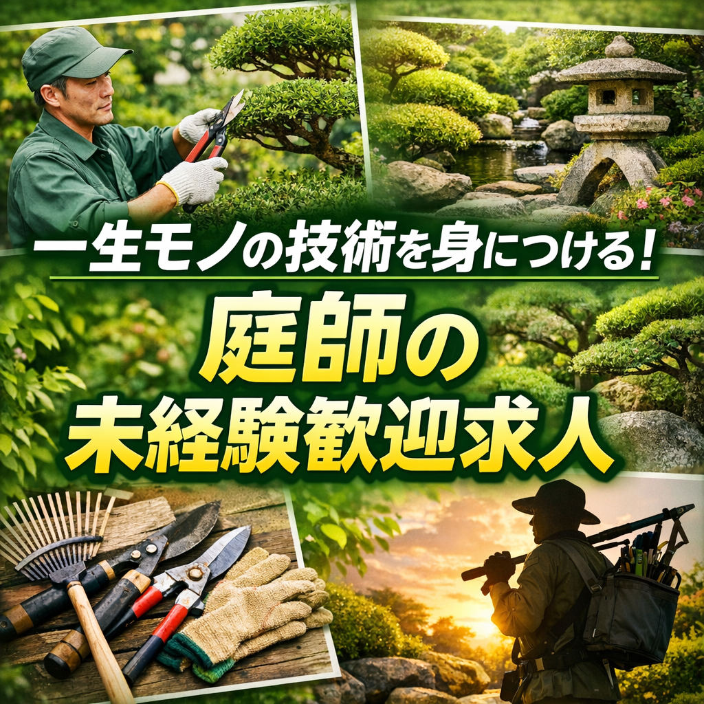 一生モノの技術を身につける！庭師の未経験歓迎求人