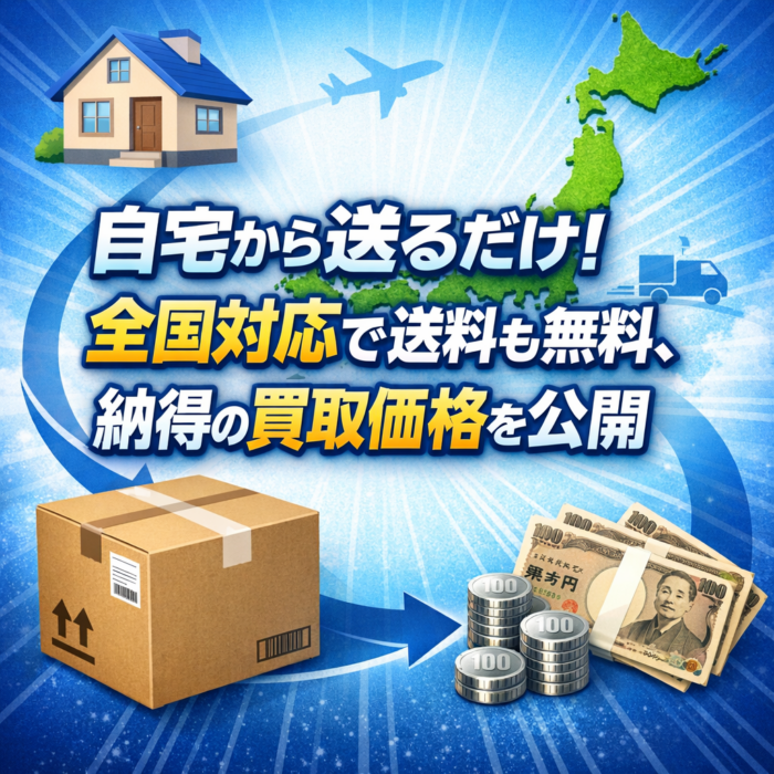 自宅から送るだけ！全国対応で送料も無料、納得の買取価格を公開