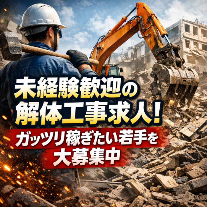 未経験歓迎の解体工事求人！ガッツリ稼ぎたい若手を大募集中