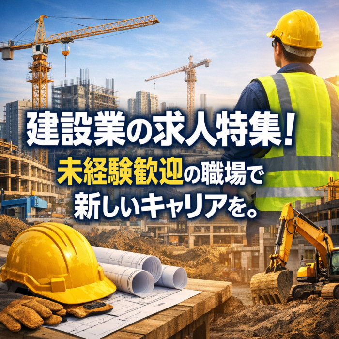 建設業の求人特集！未経験歓迎の職場で新しいキャリアを。