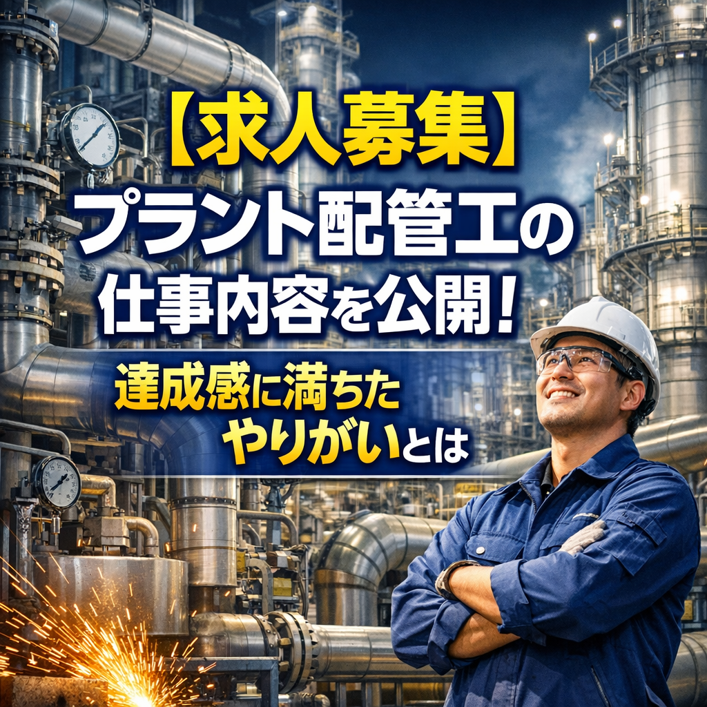 【求人募集】プラント配管工の仕事内容を公開！達成感に満ちたやりがいとは