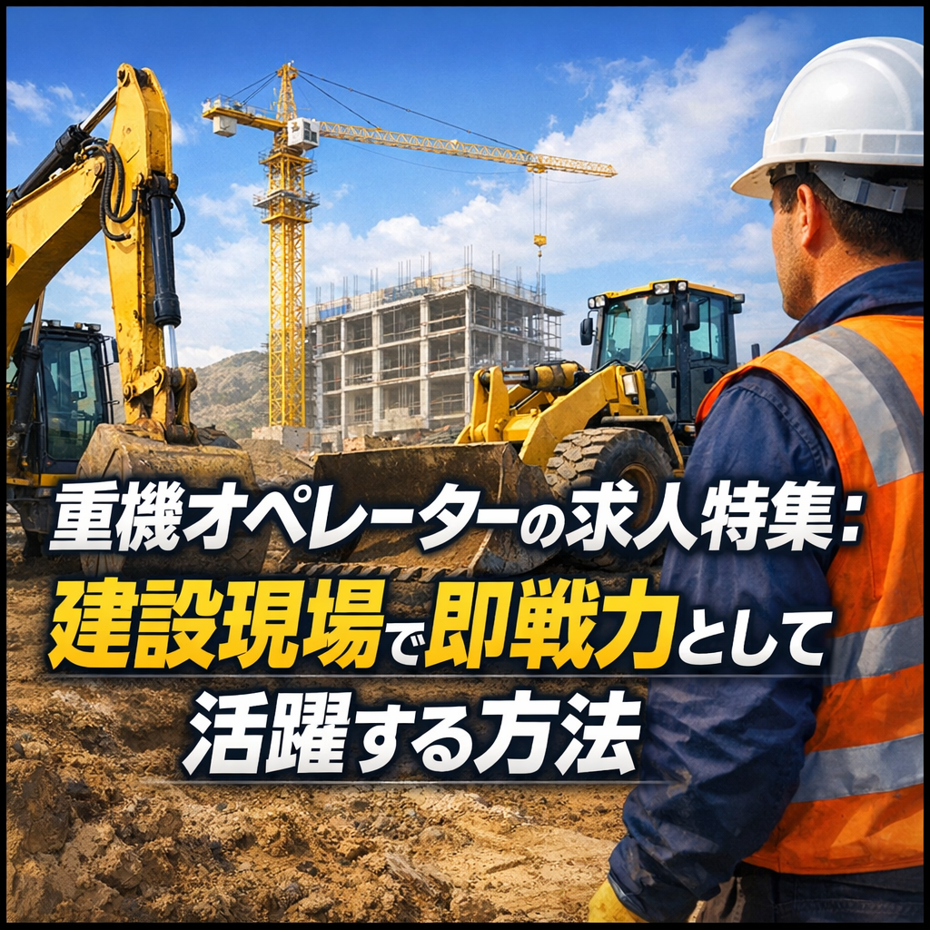 重機オペレーターの求人特集：建設現場で即戦力として活躍する方法