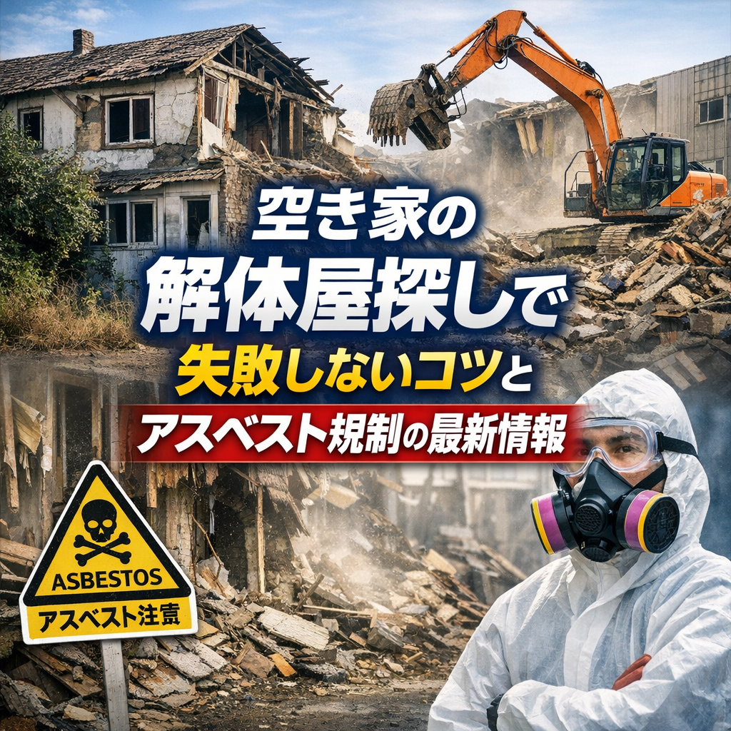 空き家の解体屋探しで失敗しないコツとアスベスト規制の最新情報