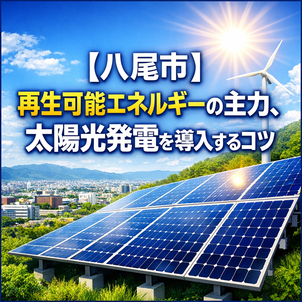 【八尾市】再生可能エネルギーの主力、太陽光発電を導入するコツ