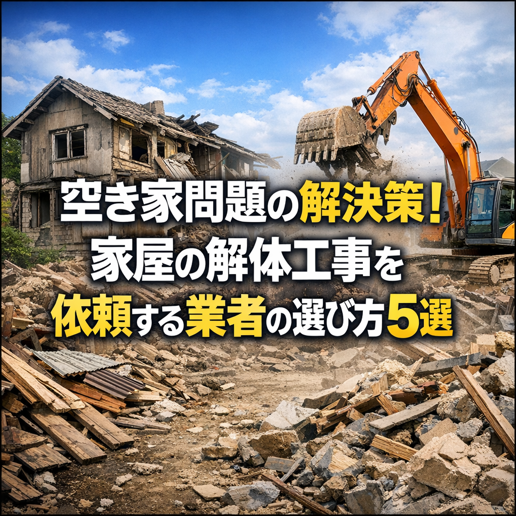 空き家問題の解決策！家屋の解体工事を依頼する業者の選び方5選