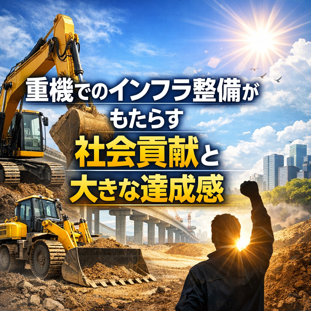 重機でのインフラ整備がもたらす社会貢献と大きな達成感