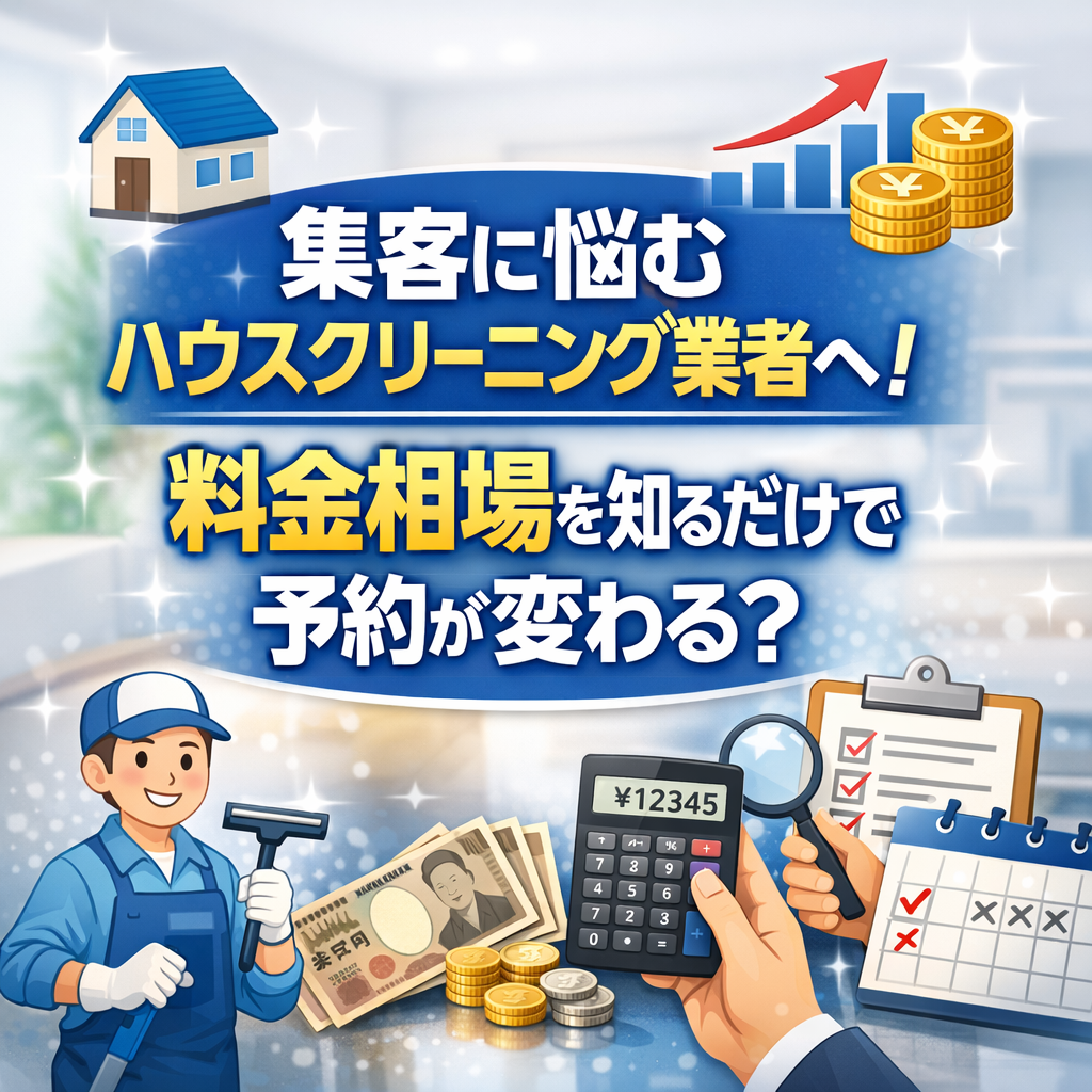 集客に悩むハウスクリーニング業者へ！料金相場を知るだけで予約が変わる？