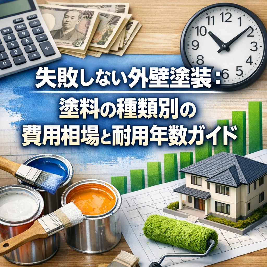 失敗しない外壁塗装：塗料の種類別の費用相場と耐用年数ガイド