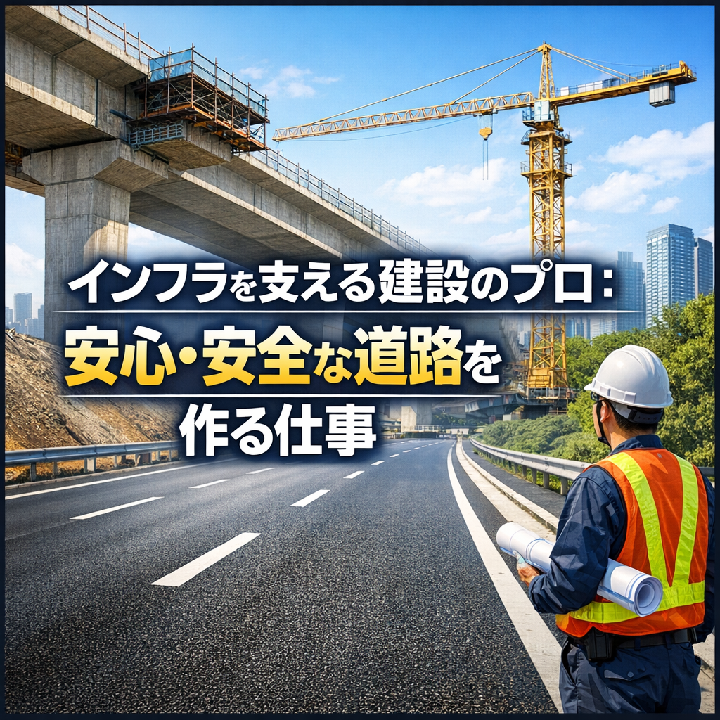 インフラを支える建設のプロ：安心・安全な道路を作る仕事