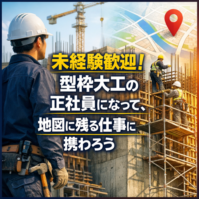 未経験歓迎！型枠大工の正社員になって、地図に残る仕事に携わろう