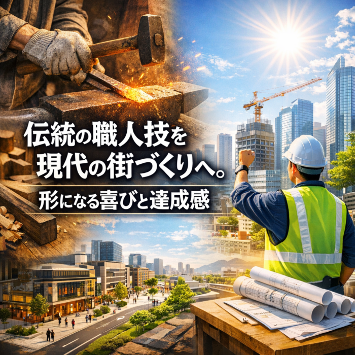 伝統の職人技を現代の街づくりへ。形になる喜びと達成感